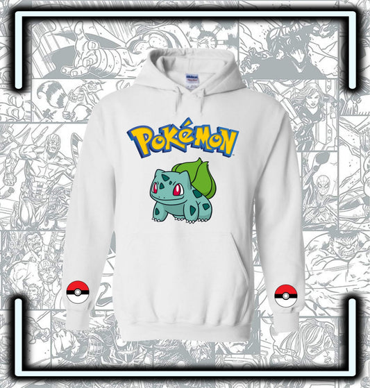 Hoodie Capota Blanco Bulbasaur Pokemón - Comics Store Colombia